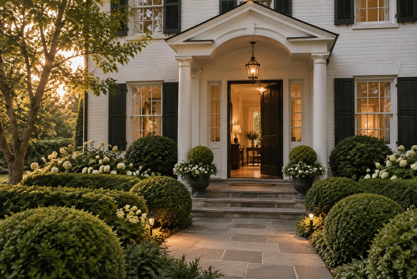 A sunlit home entrance in Northern Virginia